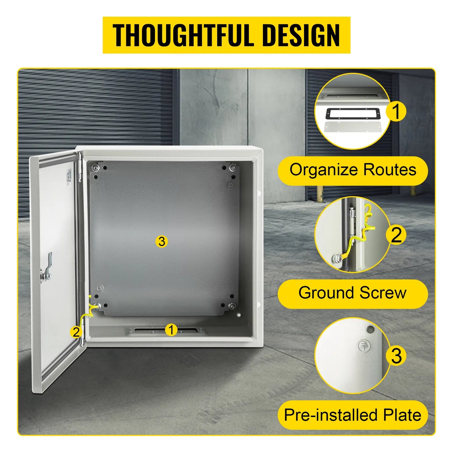 8x8x6 Inch Steel Waterproof Electrical Junction Box IP66 Enclosure