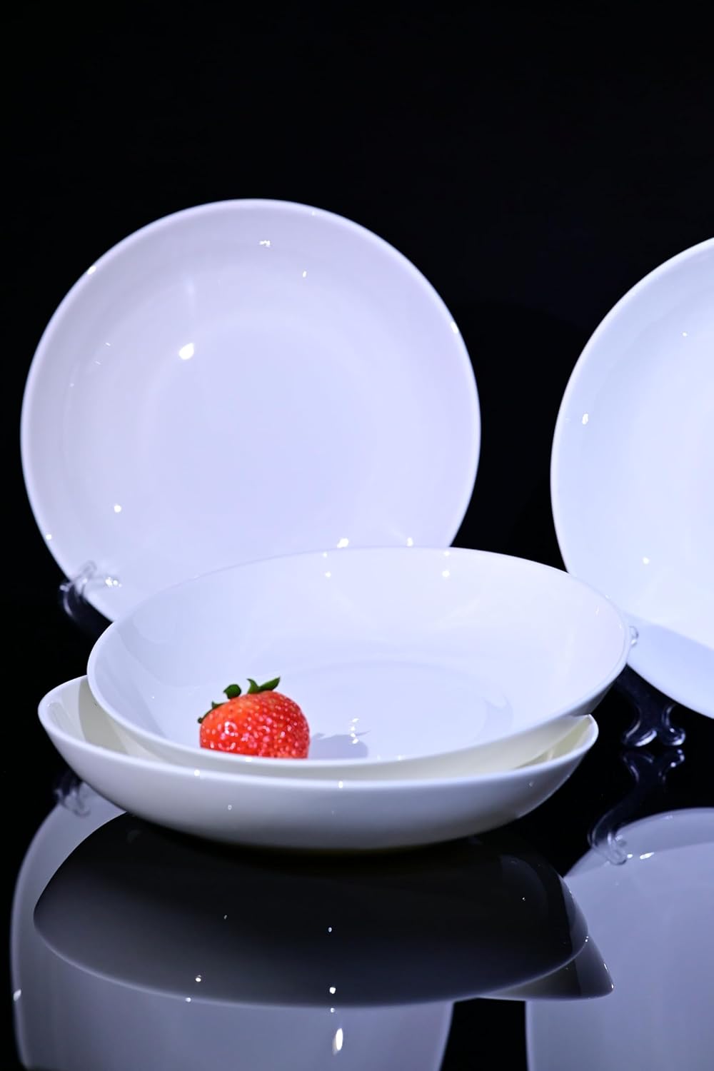 Bone China Dinnerware Set - 4-Piece 8-Inch Pasta Plates