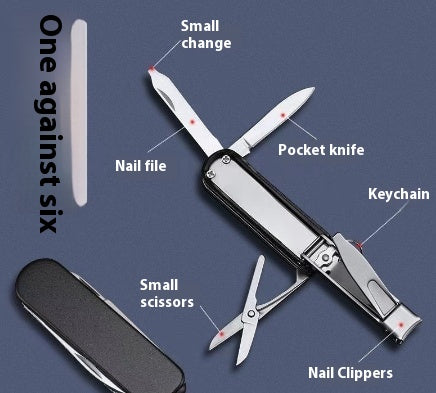 Multifunctional Foldable Nail Clippers Keychain Set - Portable 3-in-1