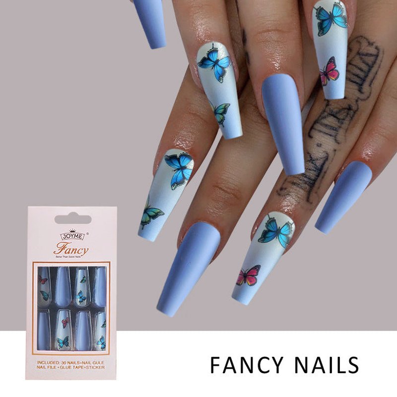 Ballet Press-On Nails Kit, 30 Pieces with Glue & Tools