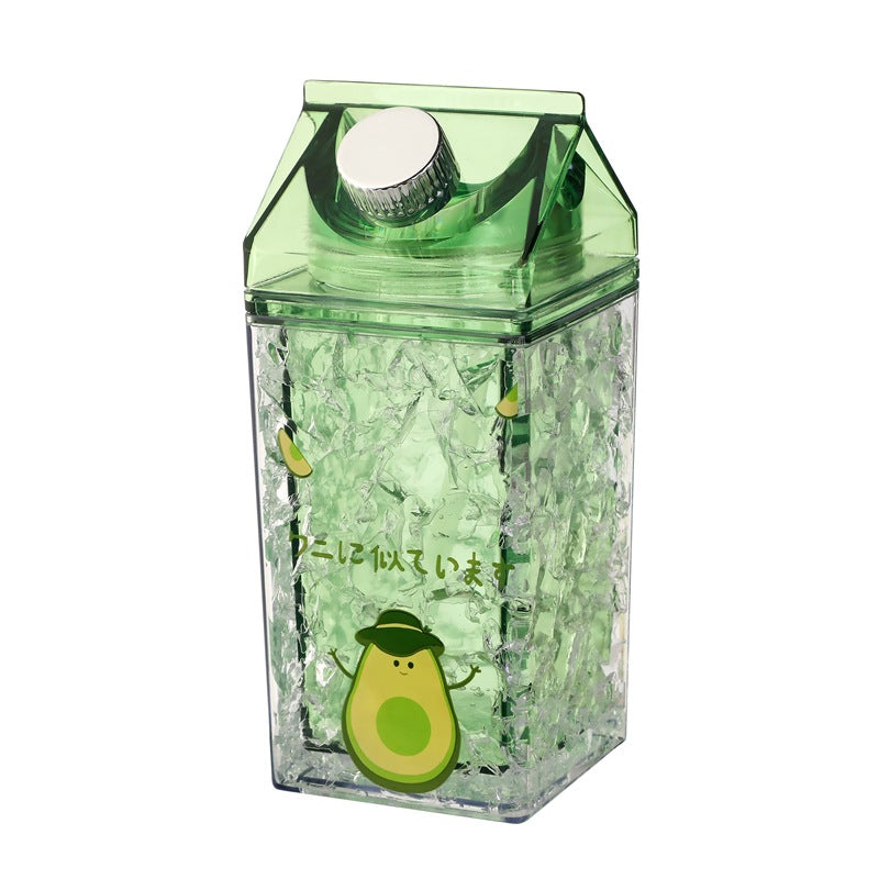 Double-Layer Thickened Refrigerator Vacuum Cup - 400ml, Multiple Colors