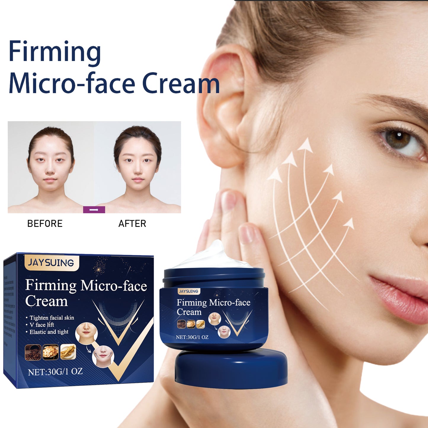 V-Face Firming Cream for Jawline Tightening and Facial Contouring