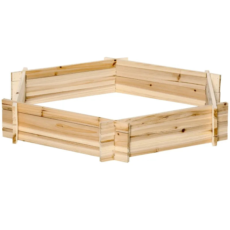 Screwless Hexagon Raised Garden Bed - DIY Herb and Plant Planter Box