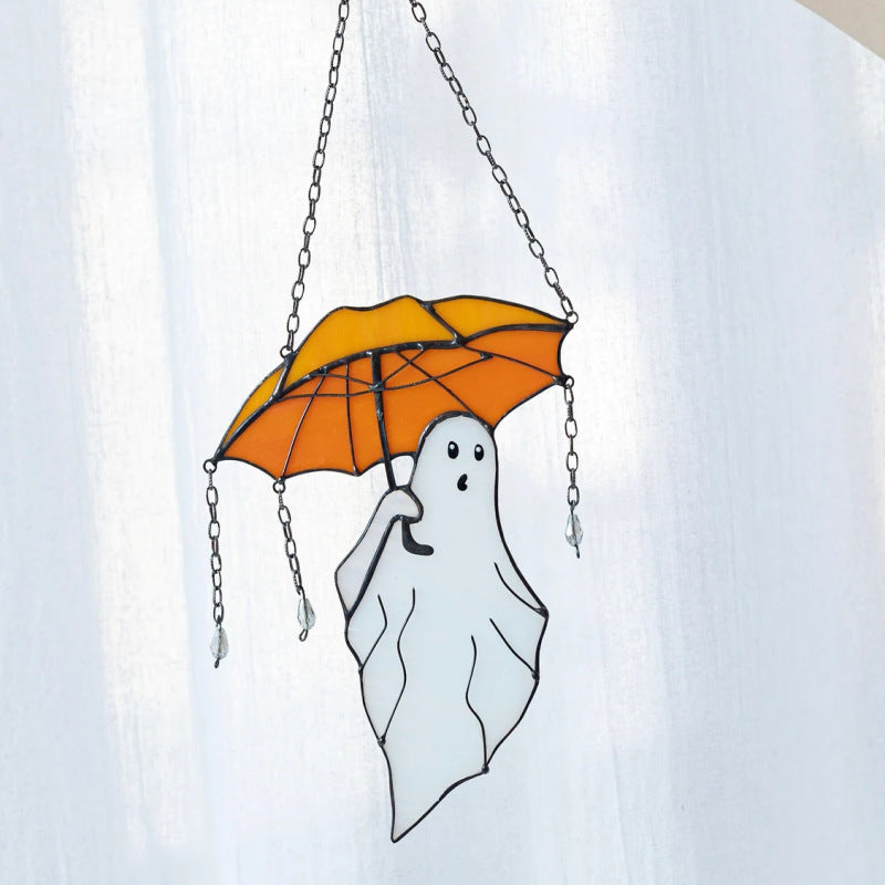 Halloween Ghost Umbrella Hanging Ornament - Spooky Holiday Decor