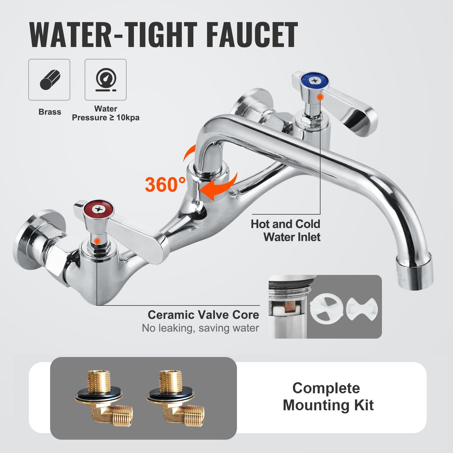 Stainless Steel Utility Sink with Faucet & Legs - 27x41 Inch