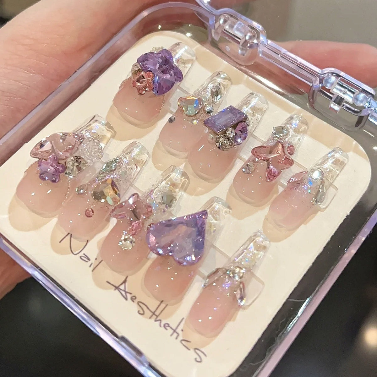 Detachable Nail Tips for Manicure Butterfly Collection - Midsummer Night's Dream, XS