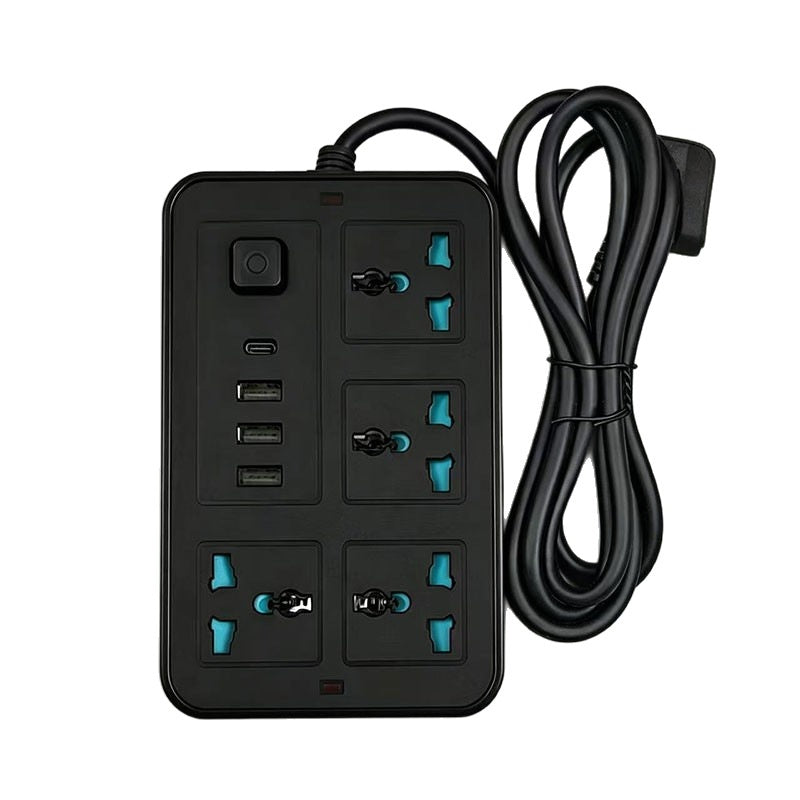 Universal Power Strip with Multiple Socket Types and Length Variants
