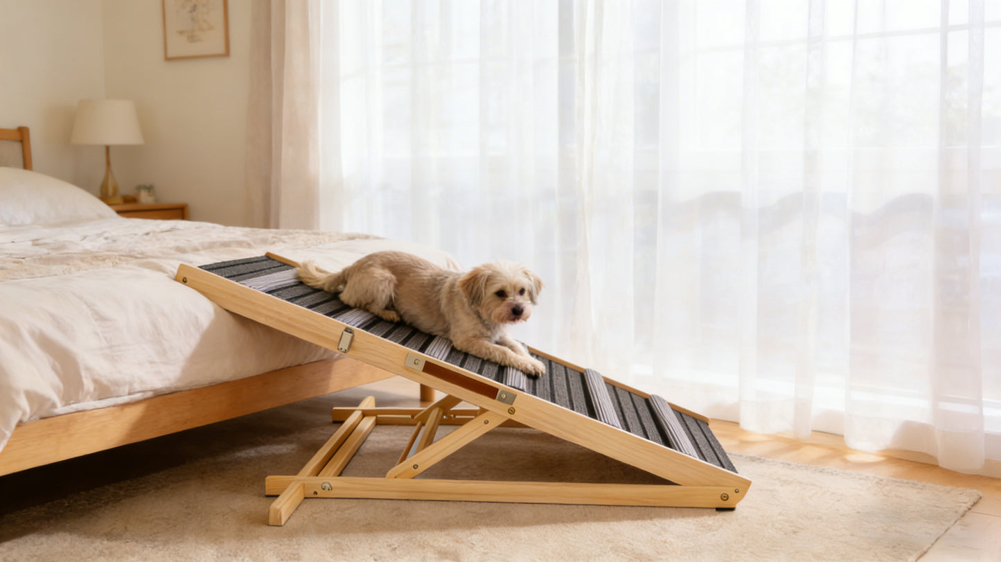 Adjustable Dog Ramp for Couch and Sofa - Non-Slip Pet Steps with Stable Support