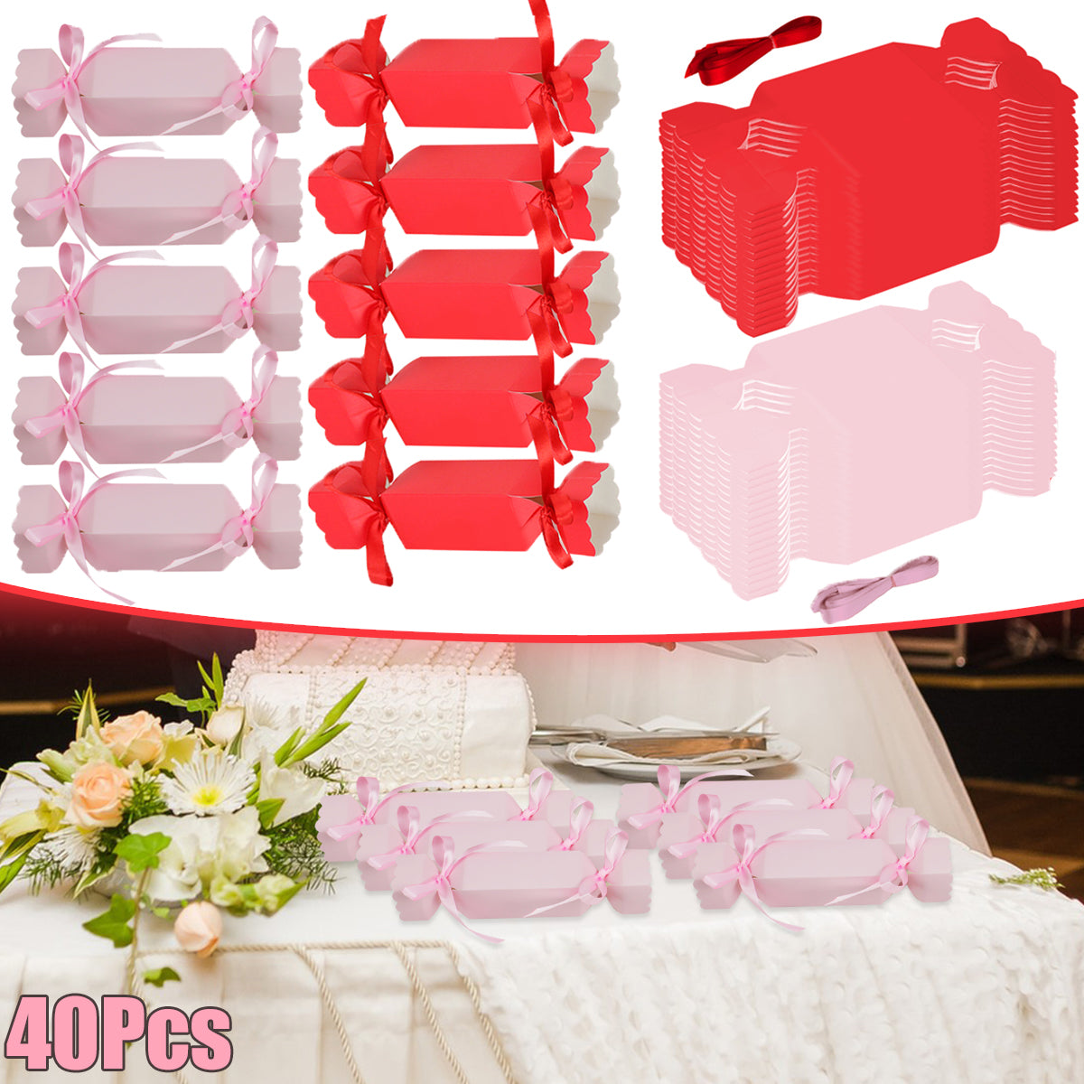 40 Pcs Candy Shaped Gift Boxes for Weddings & Parties