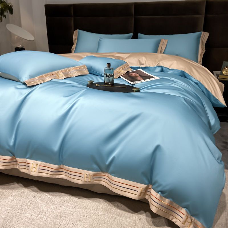 Long Velvet Cotton Bedding Set - Four-Piece Quilt Cover & Sheets