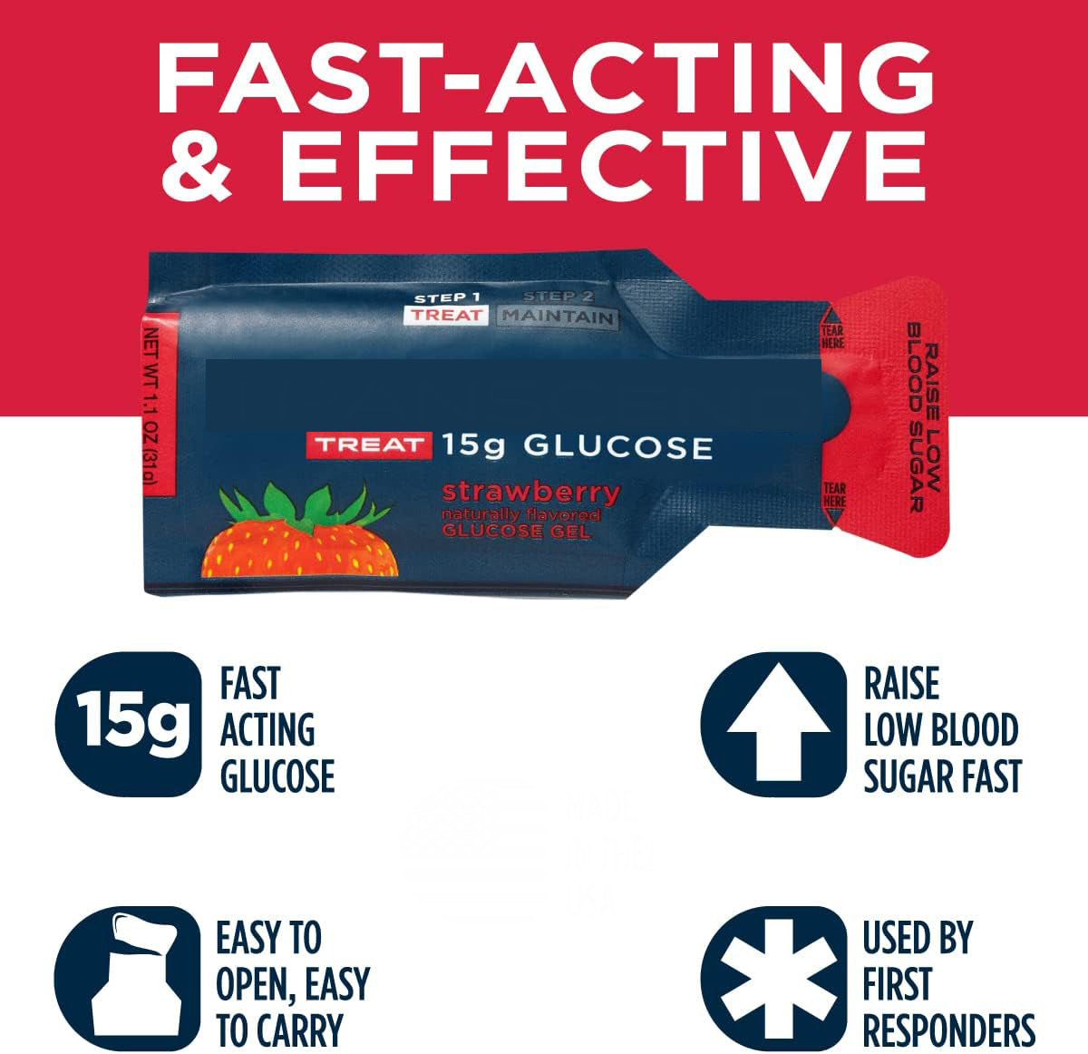 Strawberry Glucose Gel Jelly - 31G X 5 Pieces