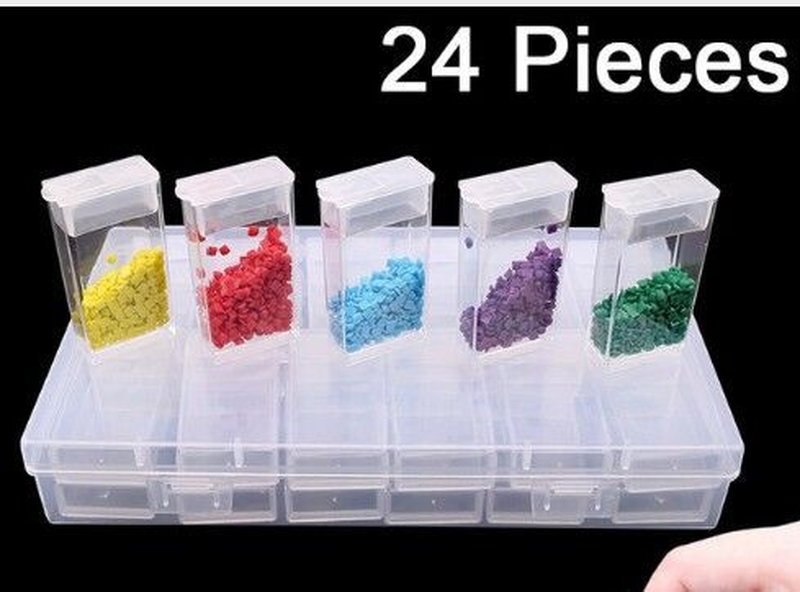DIY Beaded Storage Box for Nail Accessories, Dustproof Plastic Organizer