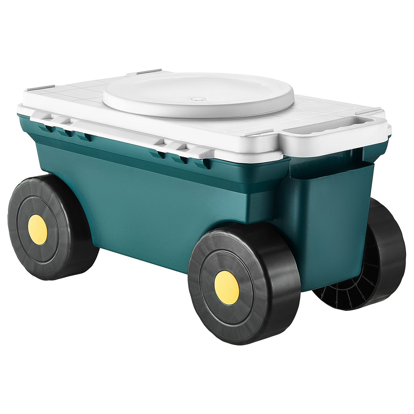 Rolling Garden Cart Seat with Storage - Green, 276 Lb Capacity