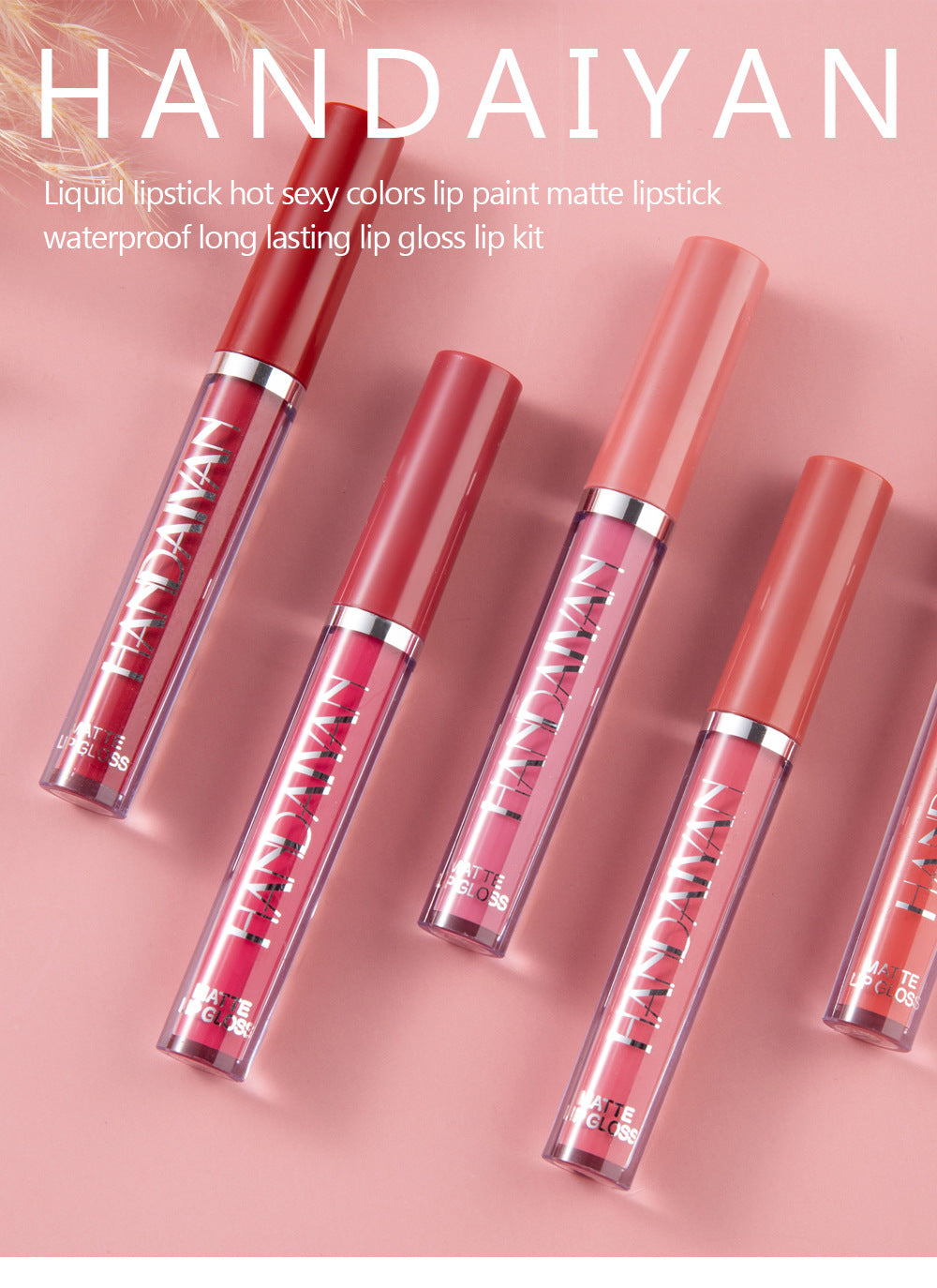 6-Piece Matte Liquid Lipstick Set - Long-Lasting Waterproof Velvet Lip Gloss