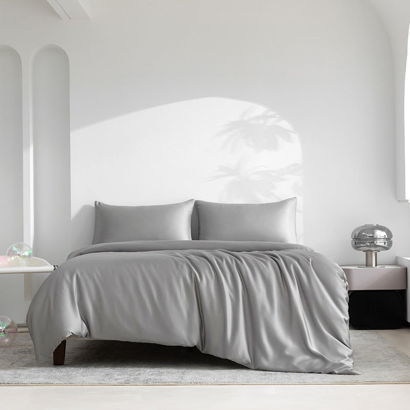 Lyocell Bed Sheet Set with Fitted Sheets and Quilt Cover - Light Luxury Bedding