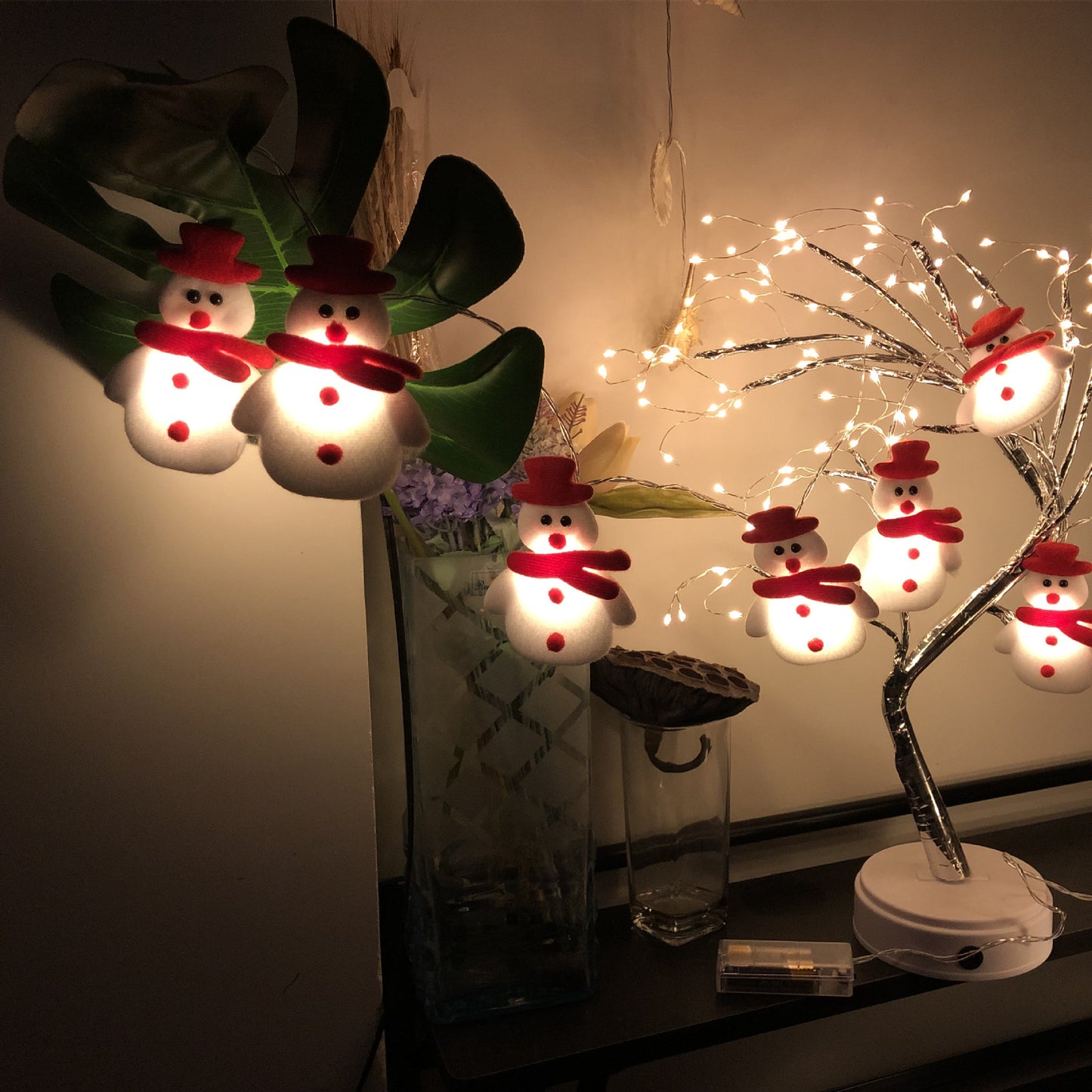 Christmas Plush Snowman Light String - Holiday Party Decor & Garden Lantern