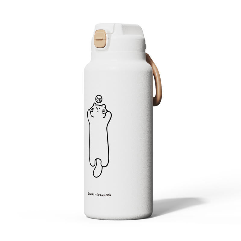 Large Capacity Cute Belly Cup - Food Grade PP and Stainless Steel Drinkware