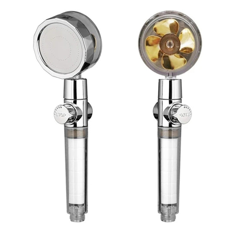 High Pressure Turbo Shower Head with Water Saving Feature & 360° Fan Extension