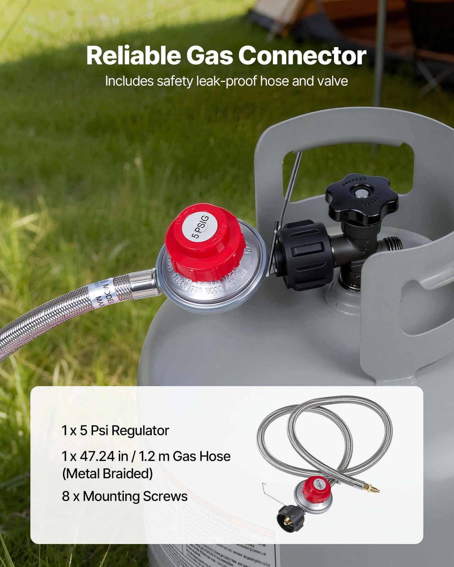 Outdoor Propane Gas Stove - 100,000 BTU Camping Cooker with Tall Stand & Regulator