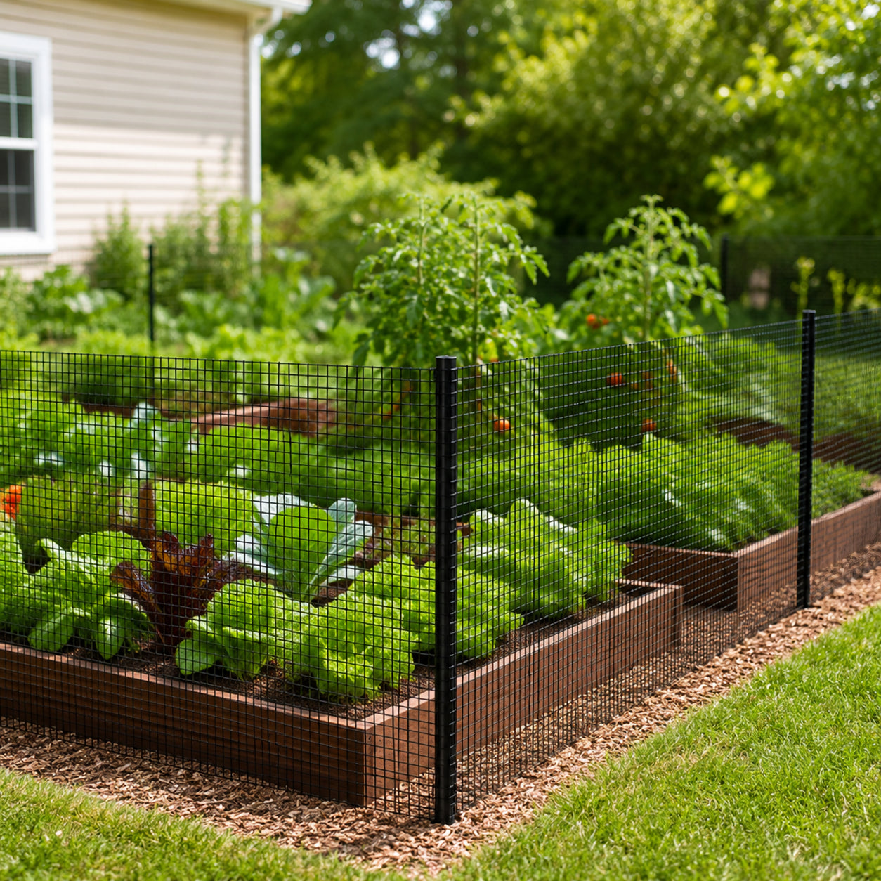 Black Metal Mesh Wire Fencing Roll - 48in x 50ft
