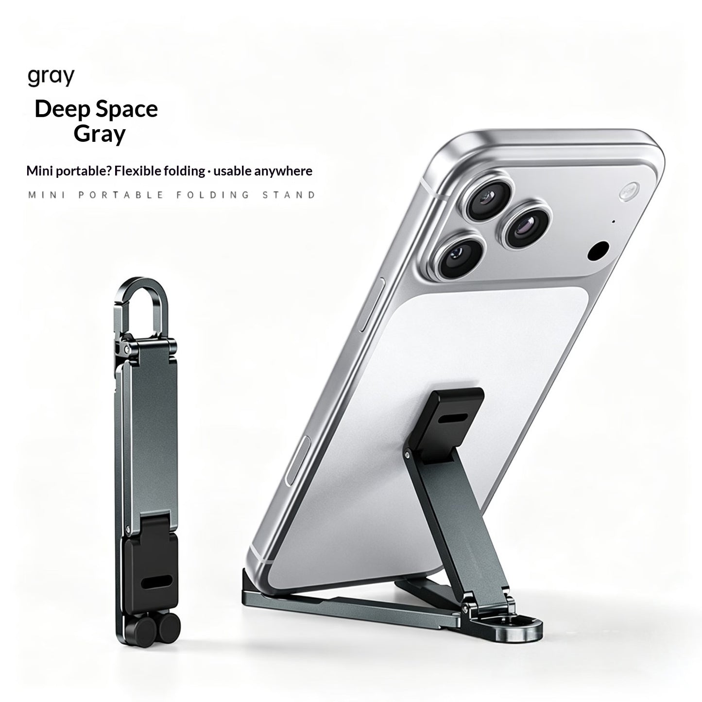 Mini Multi-Function Keychain Phone Stand and Hook - Portable Desk Organizer