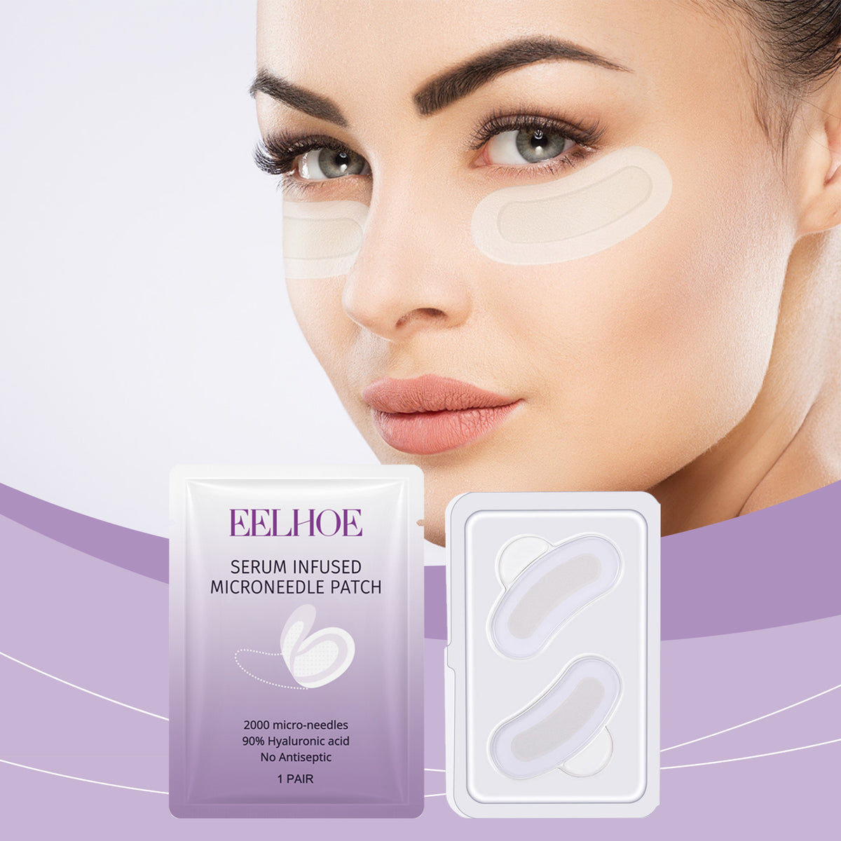 Microneedle Eye Mask Stickers for Skin Tightening & Fine Line Reduction - 1 Pair