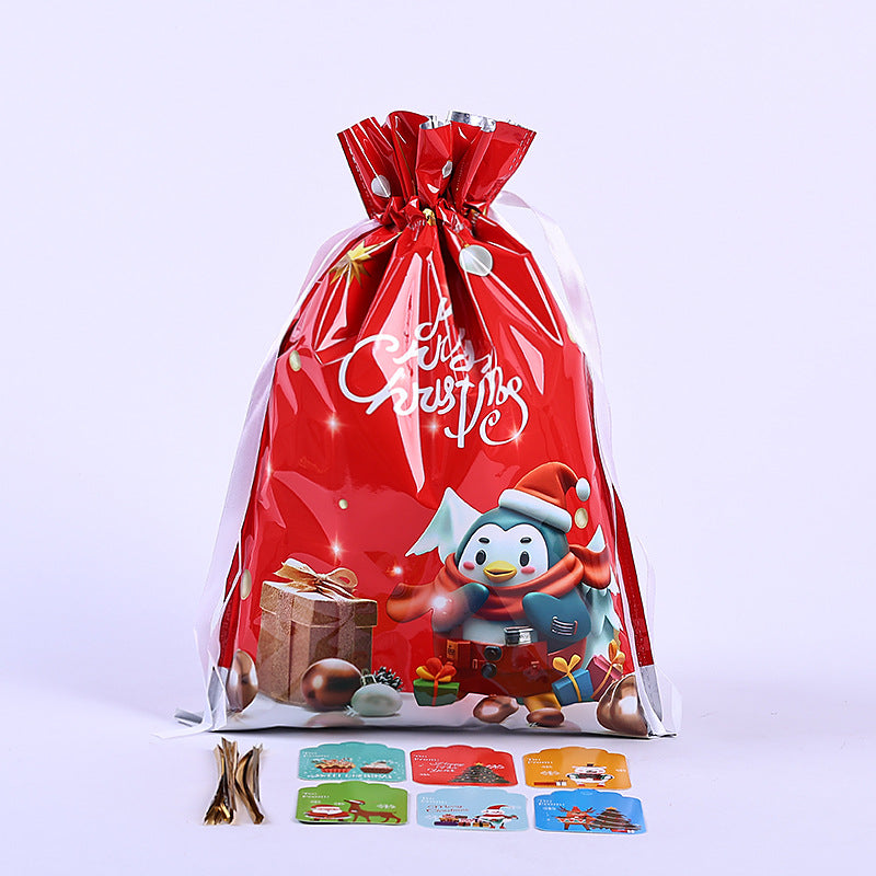 Festive Aluminum Foil Gift Bags for Christmas & New Year Party Packaging