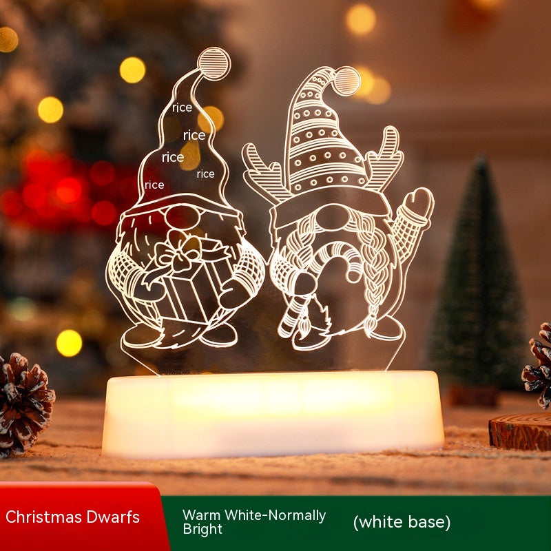 Acrylic LED Night Light - 3D Christmas Decoration Lamp