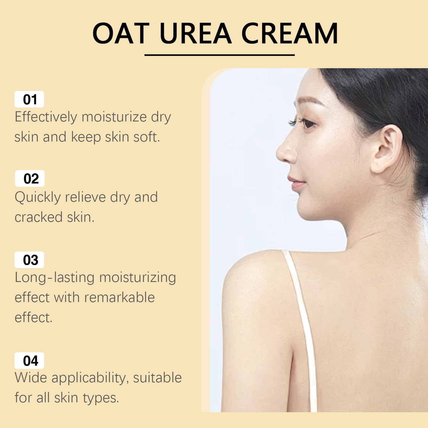 Oat Moisturizing Urea Cream for Deep Skin Hydration - 100g