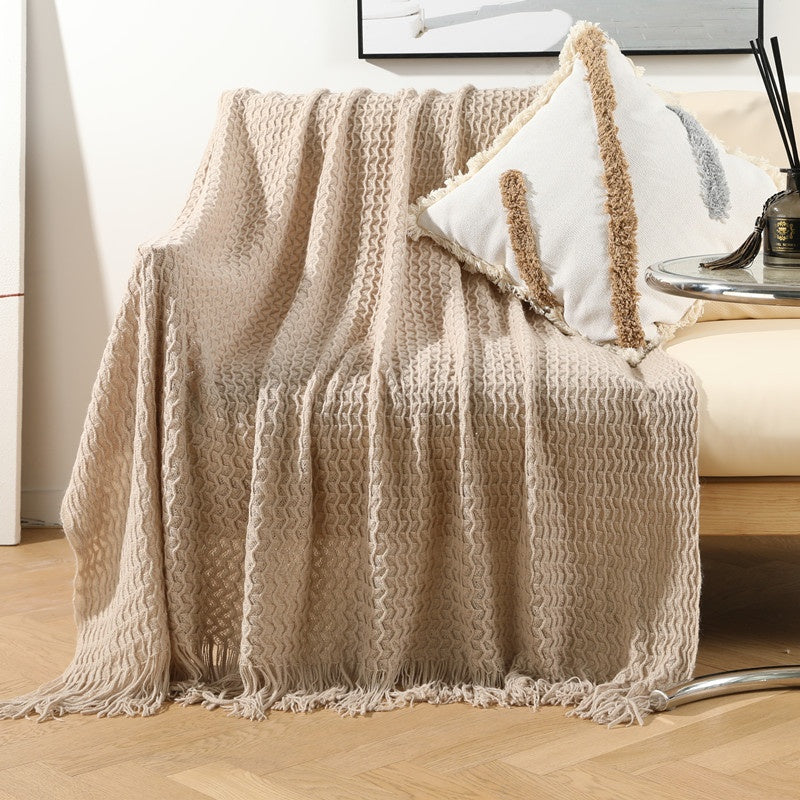 Knitted Sofa Cover Nap Blanket - Small Acrylic Throw for Couch & Chair