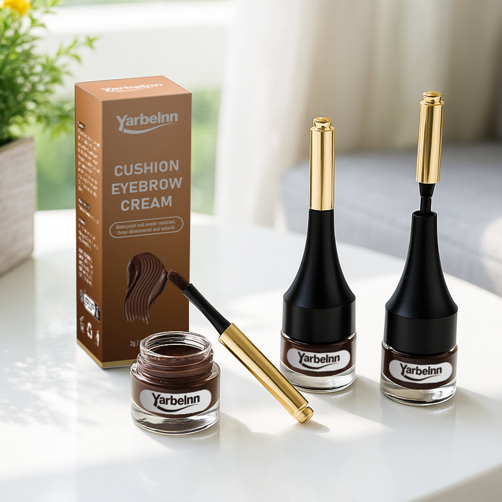 Waterproof Air Cushion Eyebrow Dye Cream - Natural Fluffy Tint, 2g-6g Variants