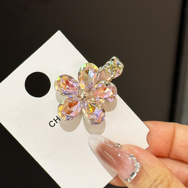 Elegant Crystal Flower Hair Clips - Side Barrettes for Women
