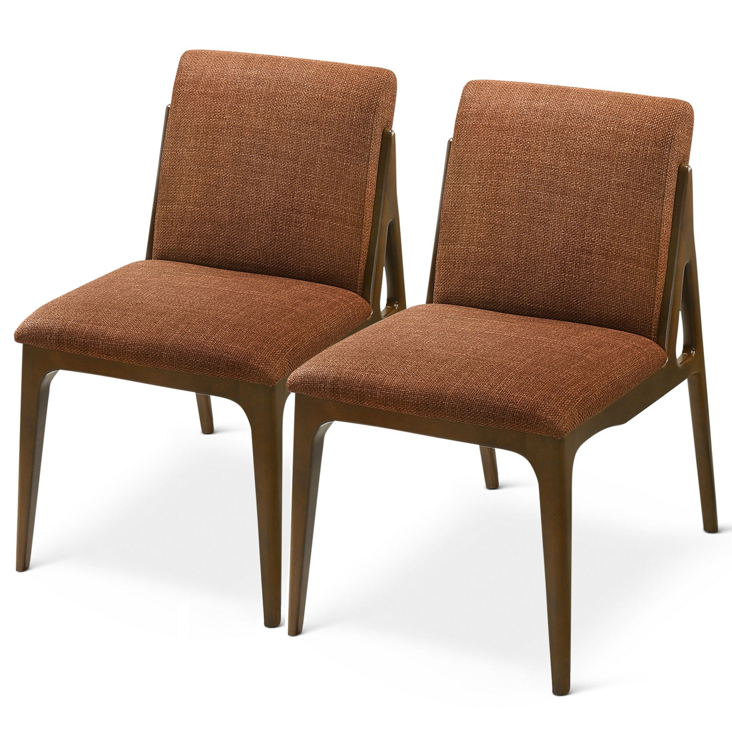 Grivelle Orange Fabric Dining Chair Set Of 2 For Vanity, Living Room