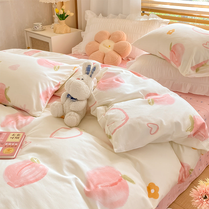 Pure Cotton Bedding Set - Thick, Brushed, Multiple Sizes & Variants