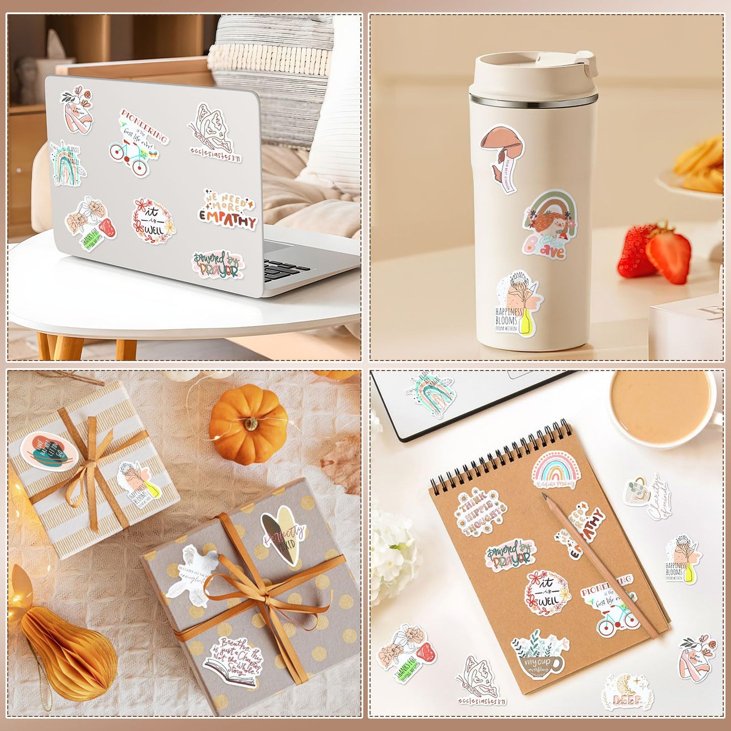 Inspirational Bible Verse Stickers - 100 Unique Boho Designs