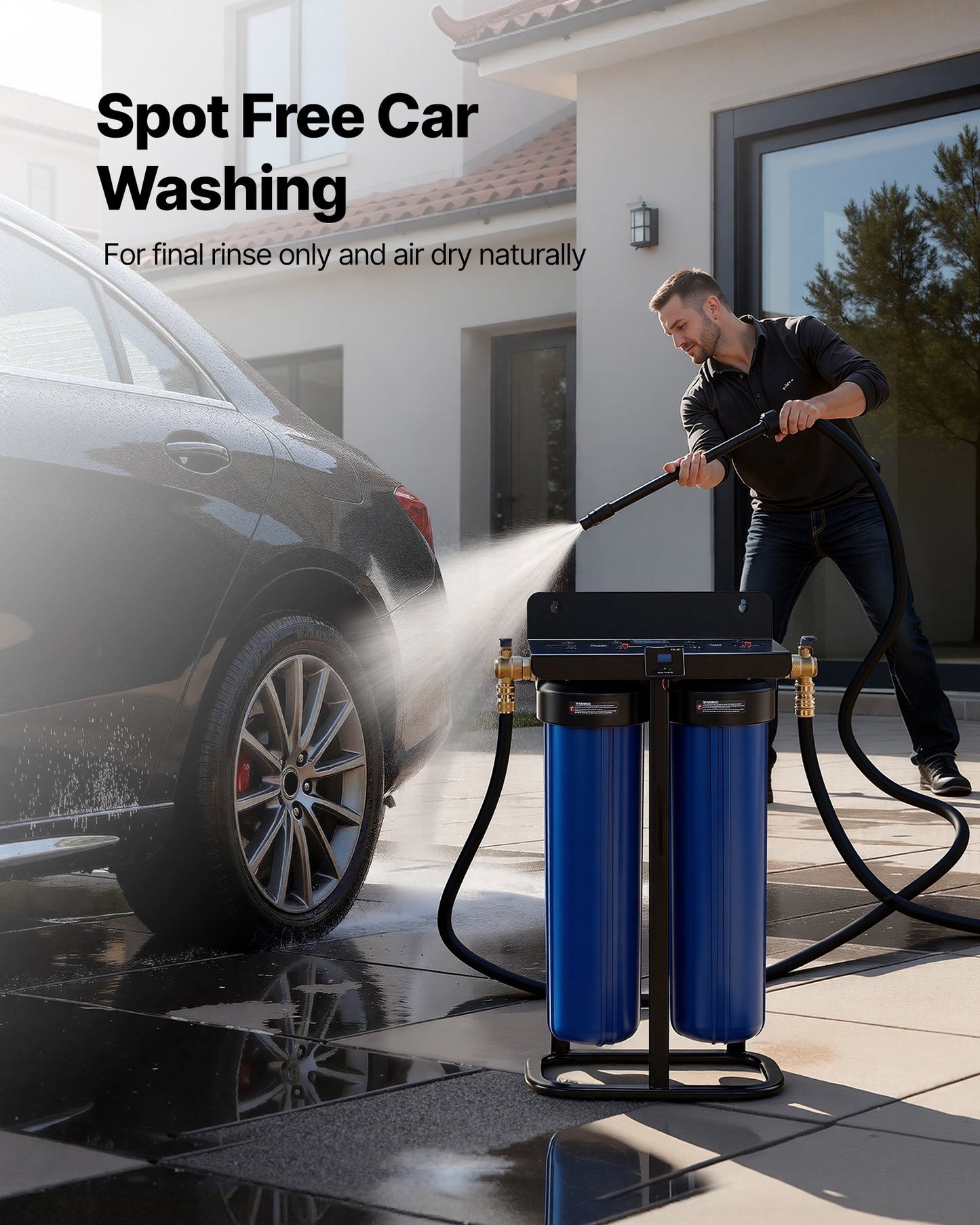 Deionized Water System for Car Wash with 2x4L Resin & TDS Meter - Spot-Free rinse