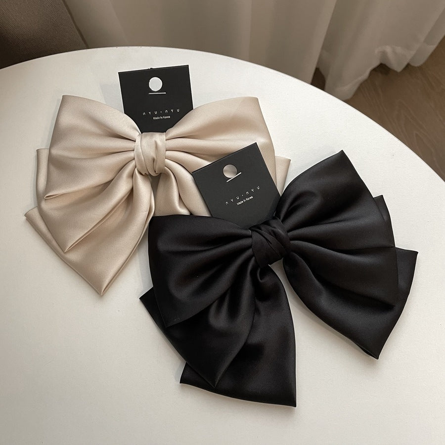 Women's Satin Bow Hair Clips - Elegant Hair Barrettes for Women