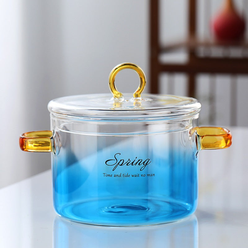 1500ml Borosilicate Glass Pot with Handle - Modern Kitchen Cooking Utensil
