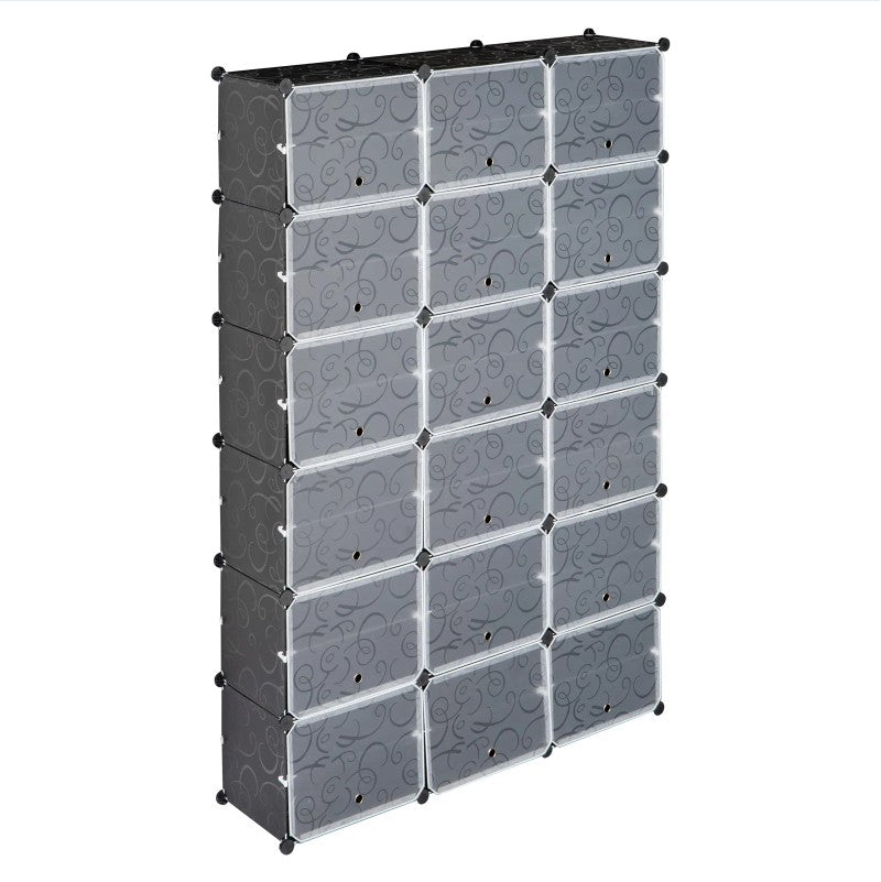 12 Layer Portable 72 Pairs Shoe Rack Storage 36 Grid Tower Cabinet
