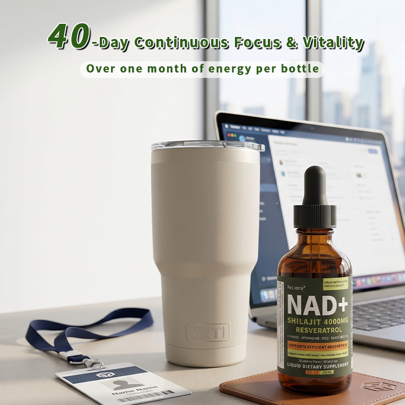 NAD+ Shilajit Liquid Drops with Resveratrol - 60mL Blueberry Supplement