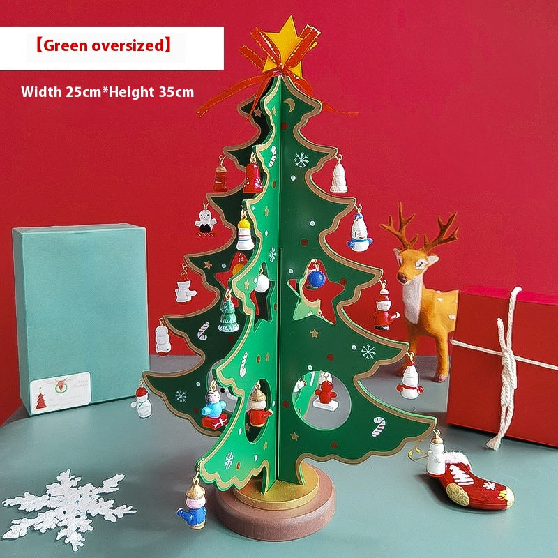 Mini 3D Wooden Christmas Tree Decorations - DIY Holiday Home Decor