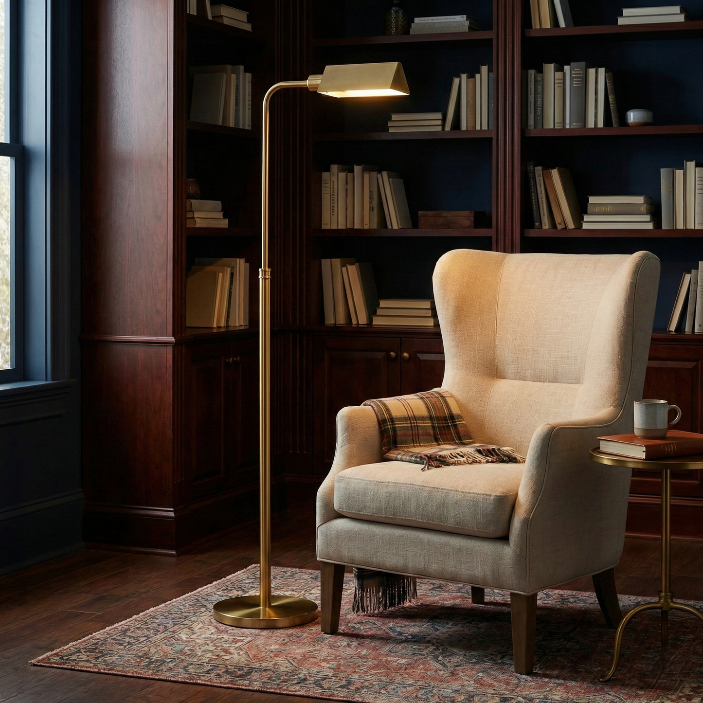 Minimalist Floor Lamp, Slim Standing Light With Neutral Shade For