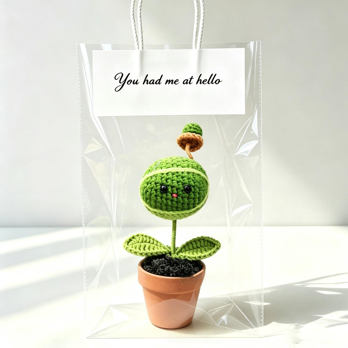 Handmade Yarn Flower Pot Ornaments - Various Styles for Home & Garden Decor
