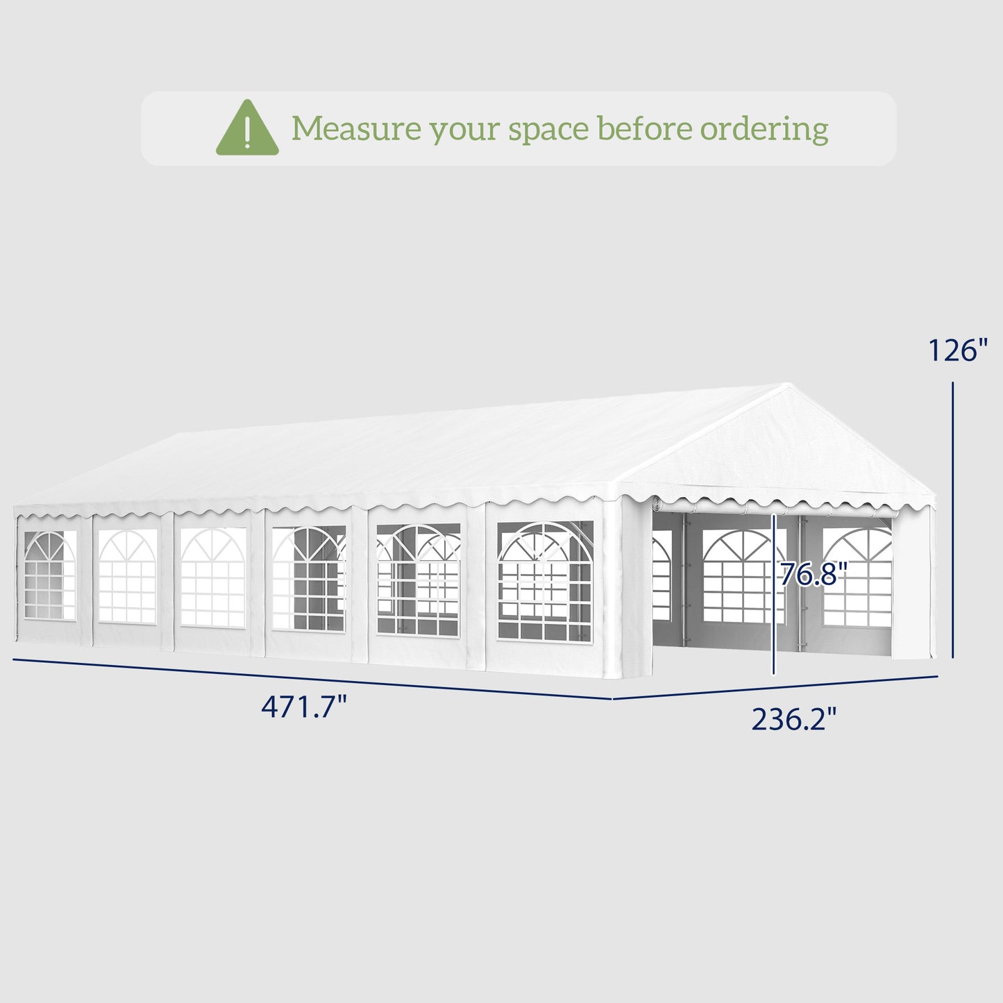 20' x 40' Outdoor Canopy Tent with Removable Sidewalls & 12 Windows