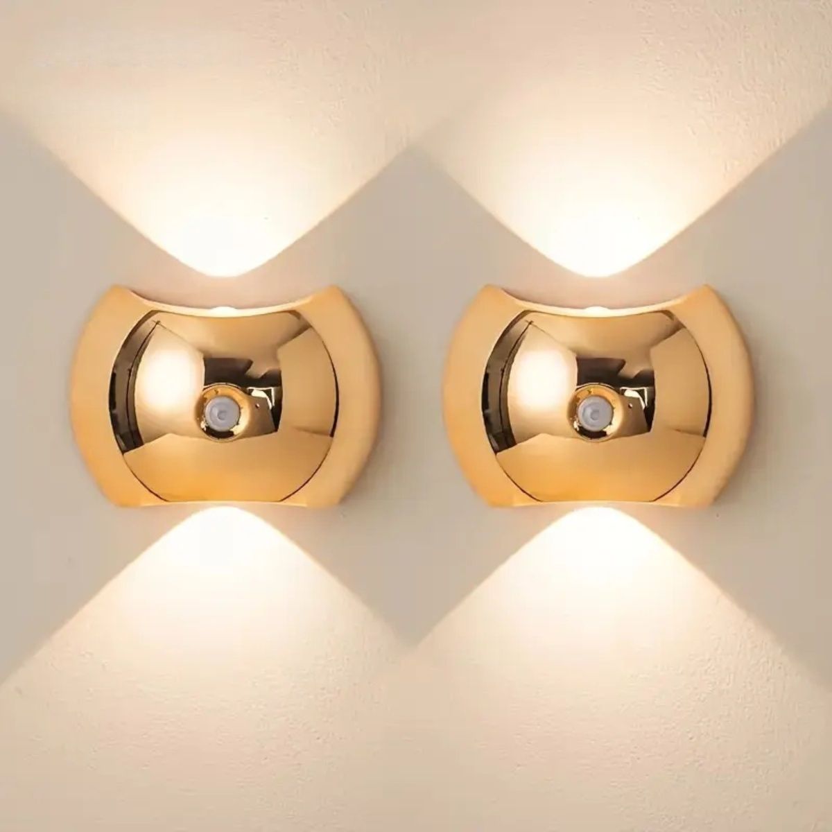 Rechargeable Magnetic LED Night Light Wall Sconce - 3 Color Modes, Motion Sensor, 2 or 4 Pack