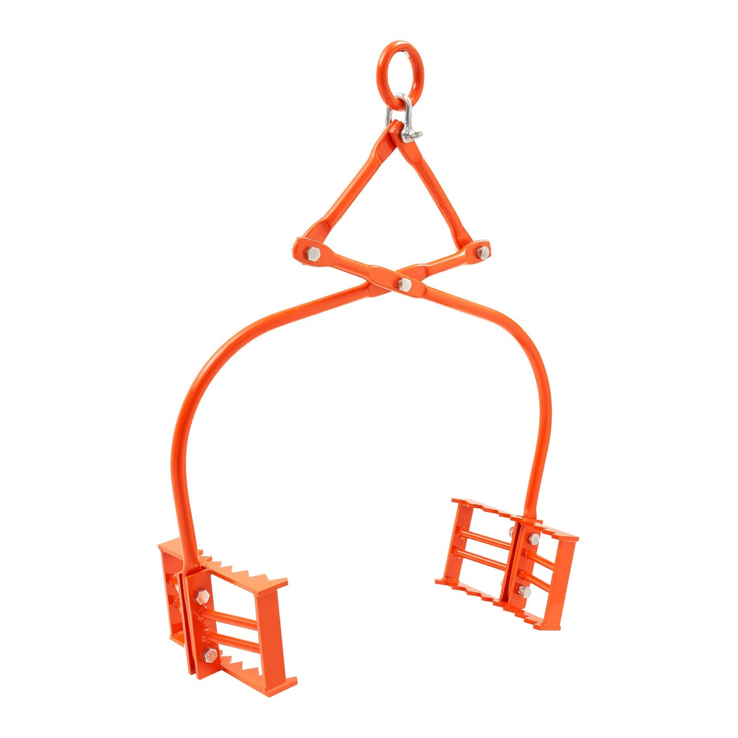 24in Heavy-Duty Stone Lifting Tongs with Swivel Claws - Steel Rock Grabber