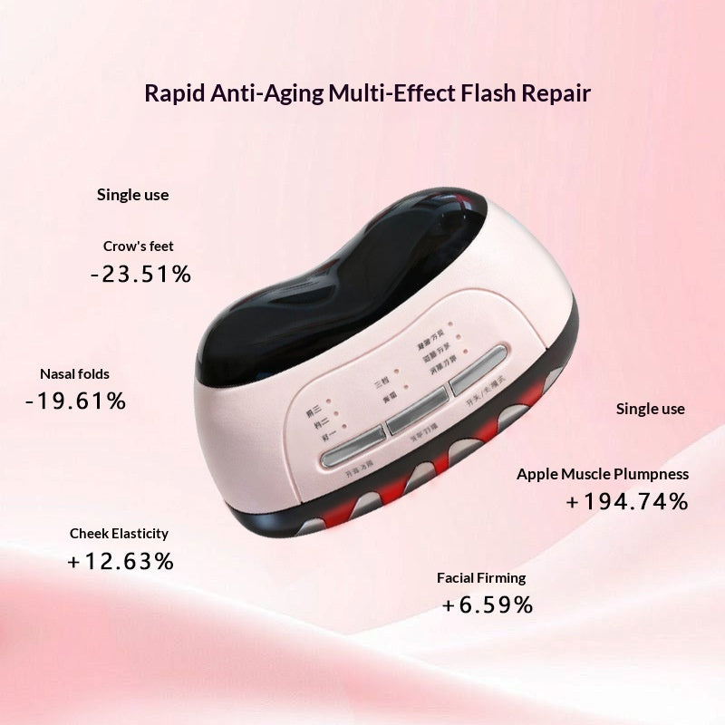 Pink LED Facial Massage Device for Skin Tightening & Wrinkle Reduction