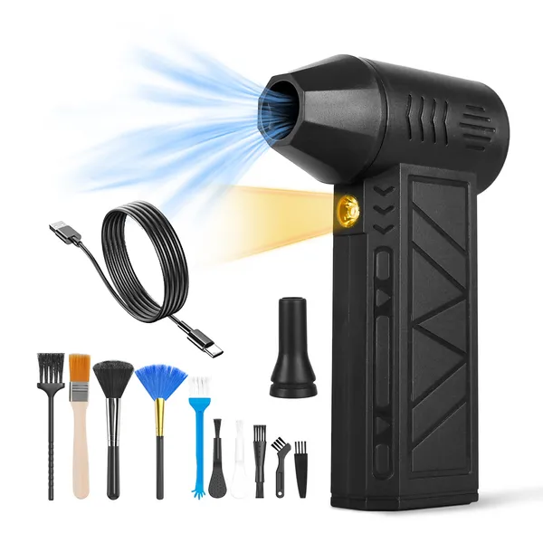 Wireless Cordless Air Duster with LED Light — 150000RPM Speed, Portable for Cleaning & Dust Removal