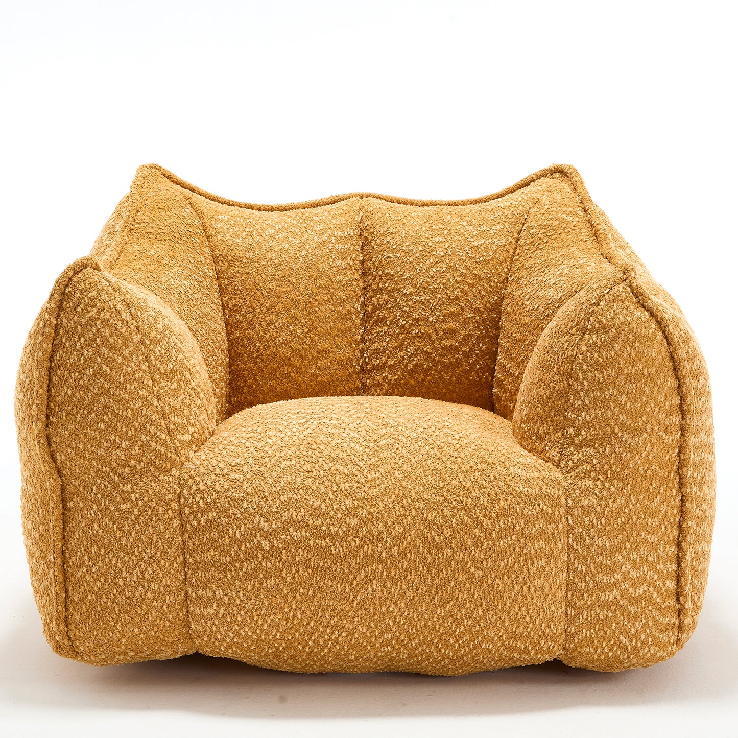 Yellow Chenille Bean Bag Chair - Comfortable Lazy Sofa for Adults