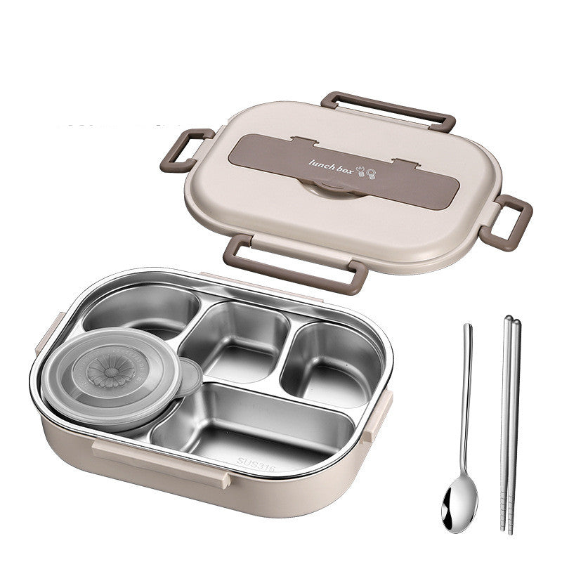 Large Capacity Insulated Stainless Steel Lunch Box with Multiple Grids